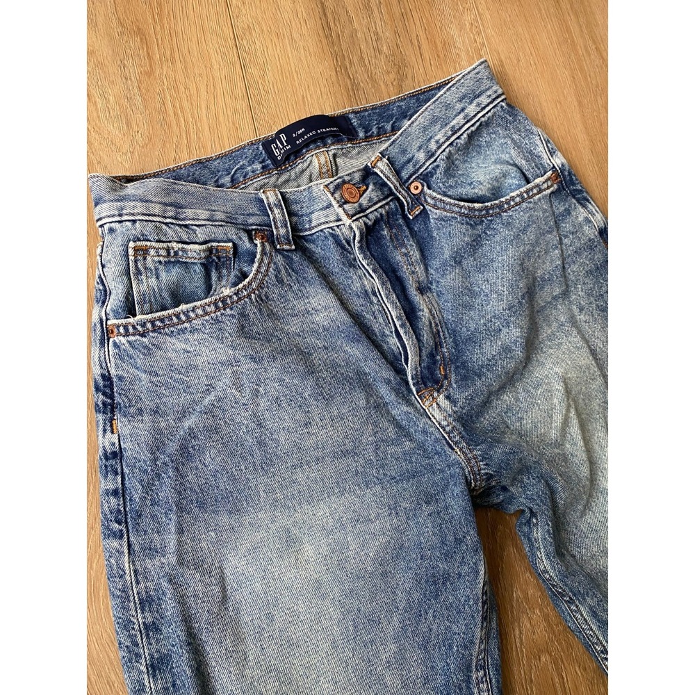 Gap Jeans Womens 16 Blue '90s Loose Straight Relaxed Medium Wash Denim 36x29 - Picture 3 of 11